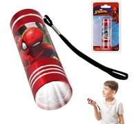 Torcia Flashlight Spiderman, 9 LED, Torcia Mini per Bambini con Personaggi TV per Ragazzi dai 3 Anni in Su