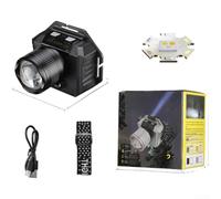 Torcia frontale a LED ricaricabile con sensore di movimento, 2400 mAh, USB-C, impermeabile, per corsa, escursionismo, campeggio, pesca, ciclismo, messa a fuoco regolabile, zoom, luce argento (C)