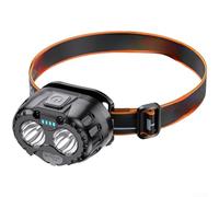 Torcia frontale a LED ricaricabile con sensore di movimento e funzione di pressione lunga, Ip X4, impermeabile, fascio regolabile per campeggio, corsa, pesca, attività all'aperto, colore nero, una