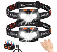 Torcia Frontale, Lampada Da Testa USB Ricaricabile Torcia LED, 2000 Lumen 14 Mod