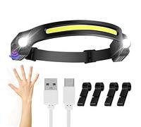 Torcia Frontale,Lampada Frontale Potentissima LED Ricaricabilecon 2 Faretti a LED XPE Ampia Visuale IPX4 impermeabile Idea Regalo per Uomo/Papà natale Adulti Bambini All'aperto Campeggio,Corsa,Pesca