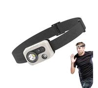 Torcia frontale, lampada frontale ricaricabile - Faro LED da campeggio, lampada frontale resistente all'acqua, spia LED molto brillante con 5 modalità e sensore per la corsa