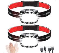 Torcia Frontale LED Ricaricabile [2 Pezzi] 2000L Super Luminosa Lampada Frontale