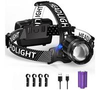 Torcia Frontale LED Ricaricabile,Lampada Frontale 100000 Lumen 3 Modalità Con Se