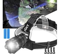 Torcia Frontale LED Ricaricabile, Lampada Frontale 50000 Lumen 3 Modalità, 5600M