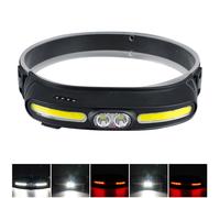 Torcia frontale LED super luminosa COB faro USB ricaricabile impermeabile