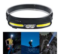 Torcia frontale LED super luminosa faro COB ricaricabile USB impermeabile