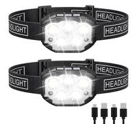 Torcia frontale ricaricabile a LED da 1200 lumen con sensore di movimento, torcia frontale impermeabile per lampada frontale da pesca da campeggio all'aperto