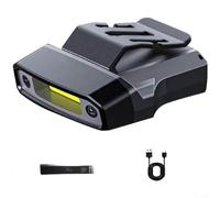 Torcia frontale ricaricabile con sensore di movimento per pesca e campeggio, lanterna COB da 800 mAh con 5 modalità (alto/medio/basso/rosso/rosso stroboscopico) (A)