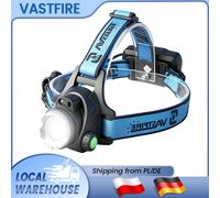 Torcia Frontale Ricaricabile Impermeabile con 4 Modalità di Illuminazione, LED Bianco, Rosso, Verde, Viola e UV, Portatile per Riparazioni in Garage, Campeggio, Escursionismo, Pesca, Controllo Macchie