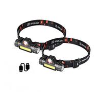 Torcia frontale, USB ricaricabile Super luminoso Doppie sorgenti luminose lontane e vicine Torcia frontale Portatile 2 pacchi Lampada frontale a LED per campeggio, escursionismo, pesca, lavoro, corsa