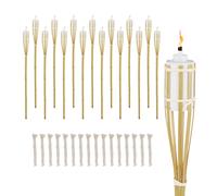 Torcia Giardino Fiaccole Olio Esterni Alte 90cm Bambù Feste Illuminazione Set 16