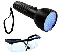 Torcia HQRP Professionale A LED Ultra Violetto Con Occhiali Protettivi UV