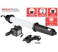 POLY POOL - PP3160 Torcia LED Da Lavoro con Luce 110lm e Gancio Girevole a 360°- Lampada Portatile Ideale per Lavoro Officina con Spina Accendisigari per Auto - Lampada Emergenza Ricaricabile