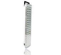 TORCIA LAMPADA DI EMERGENZA RICARICABILE LUCE BINACA 60 LED CON GANCIO MANICO