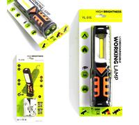 TORCIA LAMPADA PORTATILE RICARICABILE LED STRIP COB - BASE ORIENTABILE E GANCI