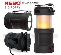 Torcia Lanterna NEBO Big Poppy 300 Lumen COB LED + 120 Lumens + Effetto Fiamma