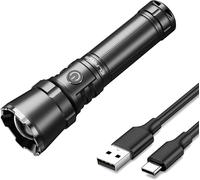 Torcia LED 2000 LM Elettrica 6 Modalità Illuminazione Ricaricabile 4000mAh USB-C