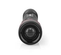 NEDIS Torcia LED - Funzionamento a batteria - 3.7 V DC - 10 W - Litio incorporato - Batterie incluse - Ricaricabile - Flusso luminoso nominale: 1000 lm - Range luce: 200 m - Angolo proiezione: 10°