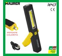 TORCIA LED MAGNETICA PIEGHEVOLE RICARICABILE MAURER PORTATILE CAVO USB CALAMITA