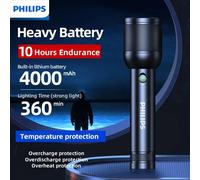 Torcia LED Philips da 3200 lumen Torcia portatile potente e luminosa da 1000 m Lampada da campeggio per escursioni all'aperto Autodifesa