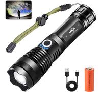 Torcia LED Potente 90000 Lumen, Professionale Ricaricabile Tattica Militare