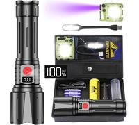 Torcia LED Professionale 1000000 Lumen Ricaricabile USB, Tattica Potente E Porta