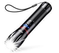 Torcia LED Ricaricabile, Super Luminoso Zoomabile Torcia Potente, 5 Modalità Di