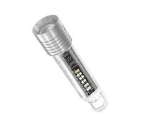 Torcia LED Trasparente Super Luminosa con per , Torcia da Campeggio Ricaricabile Tramite USB, Luce da Lavoro con Gancio Magnetico, Lanterna