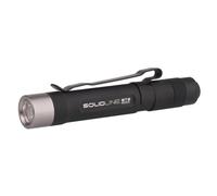 Solidline ST2 - Torcia a LED, 120 lumen, 55 m, durata di 20 ore, con batteria e clip da tasca, 1 pezzo