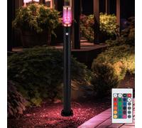 Lampada da piedistallo con rilevatore di movimento RGB lampada da parete per esterni lampada da terra in acciaio inox, sensore telecomando dimmerabile, rame fumo, RGB LED 8,5W 806lm bianco caldo