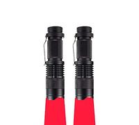 WESLITE Torcia Luce Rossa, Torcia Rossa Zoom in grado Torcia Segnale Impermeabile con Clip 3 Modalità Torce Rosse per Osservare le Stelle Visione Notturna Campeggio Astronomico (2 Confezioni)