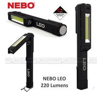 NEBO NB6657 LEO - Lampada da lavoro a LED con testa girevole multidirezionale, dimmerabile, 220 lumen, 3 AAA alcaline, base magnetica