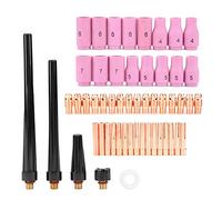 Torcia per Saldatura Tig Parti, CK20 Consumabili Torcia Tig Master Collet 53 Pezzi/set Torcia per Saldatura Tig Parti del Corpo Gas Lens Ugello Collet Cup Kit Accessori per Wp-9 20 25