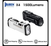 Torcia Piatta WUBEN X4 EDC con Luce RGB, Mini Torcia da 1500 Lumen con Interruttore Tattico e Magnetico, IP68 Portatile Tascabile