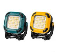 Torcia portatile da campeggio a LED con base magnetica, proiettore ricaricabile di tipo C, supporto regolabile e treppiede per escursioni all'aperto in caso di emergenza (arancione)