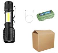 Torcia ricaricabile a LED con zoom con messa a fuoco regolabile, porta di ricarica USB e batteria da 600 mAh, lanterna compatta in lega di alluminio per campeggio, escursionismo e attività all'aperto