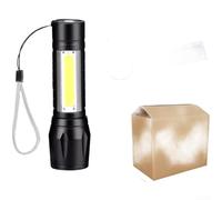 Torcia ricaricabile a LED con zoom con messa a fuoco regolabile, porta di ricarica USB e batteria da 600 mAh, lanterna compatta in lega di alluminio per campeggio, escursionismo e attività all'aperto