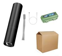 Torcia ricaricabile a LED con zoom con messa a fuoco regolabile, porta di ricarica USB e batteria da 600 mAh, lanterna compatta in lega di alluminio per campeggio, escursionismo e attività all'aperto