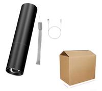 Torcia ricaricabile a LED con zoom con messa a fuoco regolabile, porta di ricarica USB e batteria da 600 mAh, lanterna compatta in lega di alluminio per campeggio, escursionismo e attività all'aperto