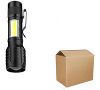 Torcia ricaricabile a LED con zoom con messa a fuoco regolabile, porta di ricarica USB e batteria da 600 mAh, lanterna compatta in lega di alluminio per campeggio, escursionismo e attività all'aperto