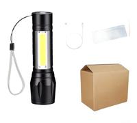 Torcia ricaricabile a LED con zoom con messa a fuoco regolabile, porta di ricarica USB e batteria da 600 mAh, lanterna compatta in lega di alluminio per campeggio, escursionismo e attività all'aperto