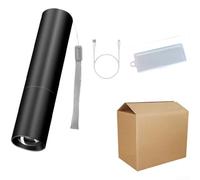 Torcia ricaricabile a LED con zoom con messa a fuoco regolabile, porta di ricarica USB e batteria da 600 mAh, lanterna compatta in lega di alluminio per campeggio, escursionismo e attività all'aperto