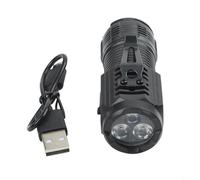 Torcia ricaricabile a tre occhi con clip magnetica e magnete di coda, porta di ricarica USB-C, uscita 500 lumen, design resistente alle intemperie (C)