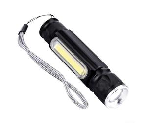 Torcia ricaricabile con base magnetica e zoom regolabile e doppio fascio per illuminazione di riparazione da officina e mobile