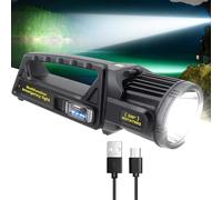 Torcia ricaricabile da 1450000 lumen, potente torcia con testa rotante a 350°, torcia LED super luminosa, 9 modalità, IPX6, impermeabile, per emergenze