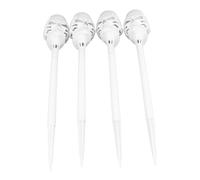 Torcia solare con teschio, 4 pezzi, fiamma viola tremolante, decorazione per Halloween, esterno, impermeabile, ad energia solare, in ABS, con teschio bianco, per feste in giardino