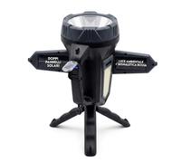 Torcia Solare da Campeggio 10W Ricaricabile USB Type-C con Treppiede LED SOS COB