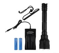 Torcia subacquea impermeabile IPX8, 4000LM P70.2 LED torcia subacquea con cinturino regolabile, luce subacquea 80 m, per campeggio, escursionismo, pesca, nero (B)