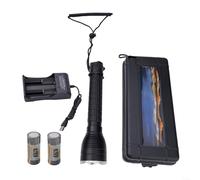 Torcia subacquea P70 LED, 4000 lumen, impermeabile, 50 m, con cinturino da polso, per immersioni subacquee e campeggio (F)
